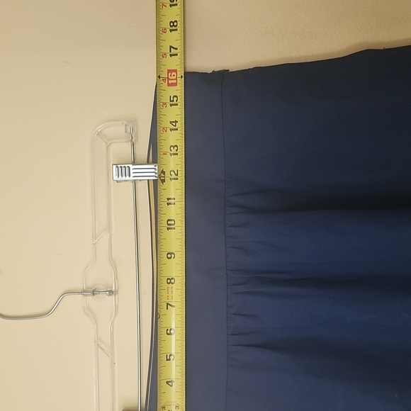 J. Crew navy blue knee midi length side zip skirt durable 100% cotton size 8 - Picture 5 of 6